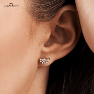 Radiant Diamond Flower Earrings