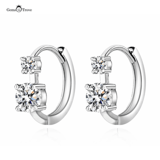   Double Moissanite Hoop Earrings