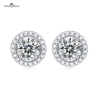 Moissanite Halo Earrings