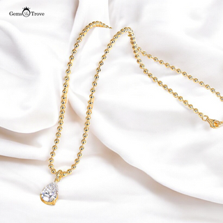 Vintage Teardrop Moissanite Necklace
