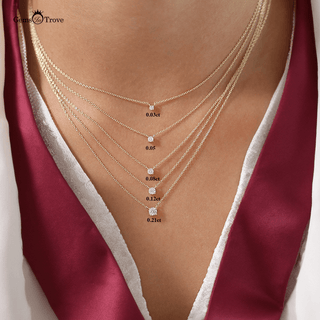 Round Cut Solitaire Diamond Necklace