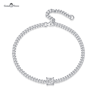 Princess Moissanite Chain Bracelet