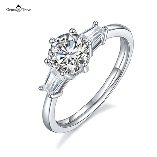 Tapered Baguette moissanite diamond ring