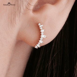 Diamond Baguette Crawler Earrings