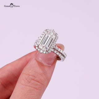 Moissanite Engagement Ring Emerald Cut