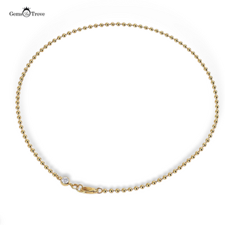 Moissanite Bezel Beaded Necklace