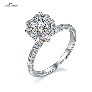 Floral Heart Shape Moissanite Ring