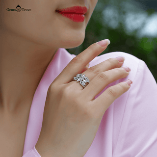 Intricate Moissanite Cluster Ring