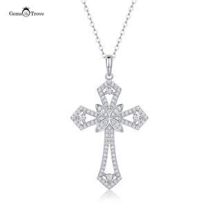 Modern Moissanite Cross Pendant