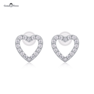 Radiant Moissanite Heart Earrings