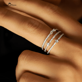 Elegant Triple Row Diamond Ring