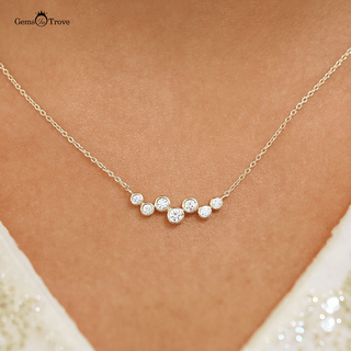 Diamond Bezel Cluster Necklace