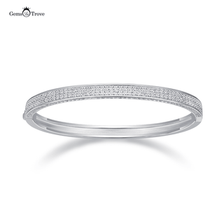 Dual Sided Iced Moissanite Bangle