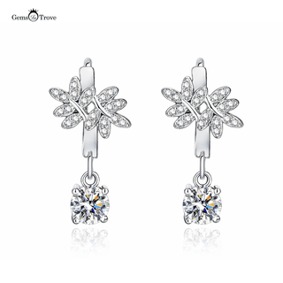 Flower Cluster Moissanite Drop Earrings