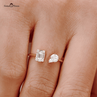 Pear and Baguette Diamond Duo