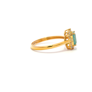 Emerald Whisper Diamond Contour Ring
