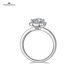 Halo solitary moissanite diamond ring