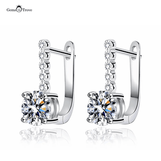 Round Cut Moissanite Leverback Earrings