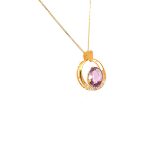 Royal Purple Spinel Oval Pendant