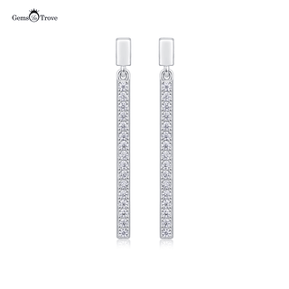 Radiant Moissanite Bar Earrings