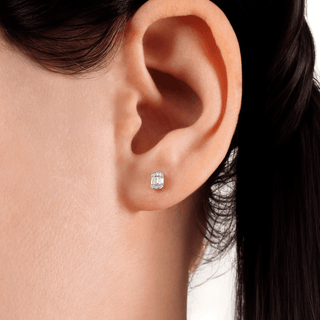 Baguette and Round Diamond Earrings