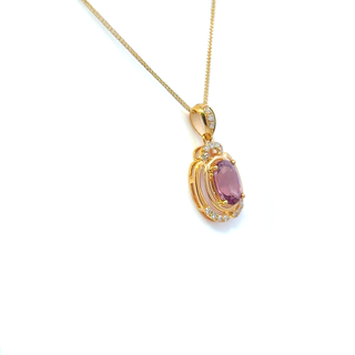 Classic Pink Spinel Oval Necklace