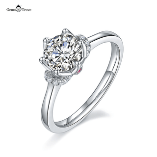 Dainty round Moissanite Ring