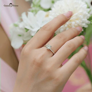 Crown Solitaire Moissanite Ring