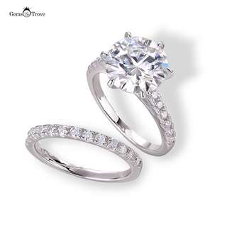 Round Moissanite Engagement Ring Stacks
