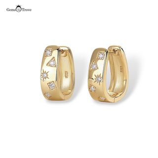 Confetti Yarn Moissanite Hoops