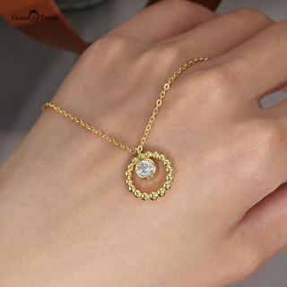 Moissanite Beaded Modern Pendant