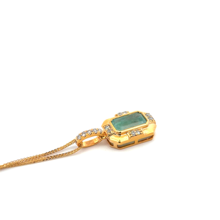 Emerald Whisper Diamond Accent Pendant