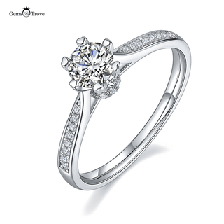 Heart Claw Crown Moissanite Ring