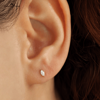 Marquise Diamond Gold Studs