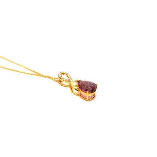 Graceful Pink Tourmaline Drop Pendant