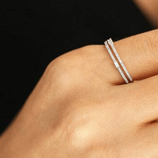 Intricate Twin Baguette Diamond Ring