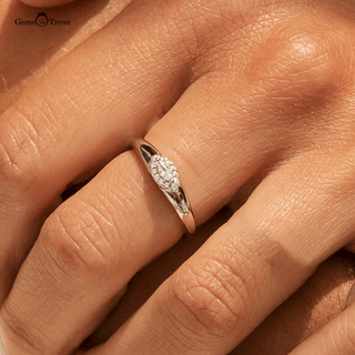 Marquise Cut Halo Diamond Ring