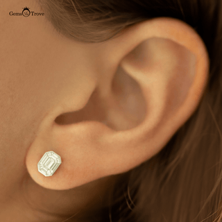 illusion setting diamond cluster earrings