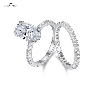 Oval Cut Moissanite Ring Set