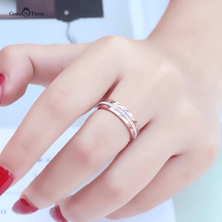 Sparkling Wide Band Gold Ring