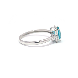 Apatite Diamond Halo Ring