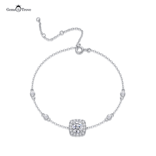 Intricate Moissanite Silver Bracelet