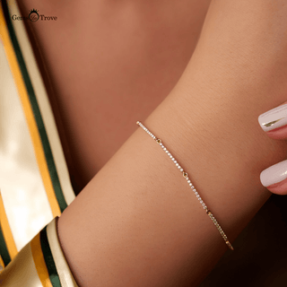 Sparkling Pave Diamond Bar Bracelet