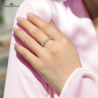 Timeless Moissanite half Eternity Ring