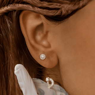 Floral Diamond Stud Earrings