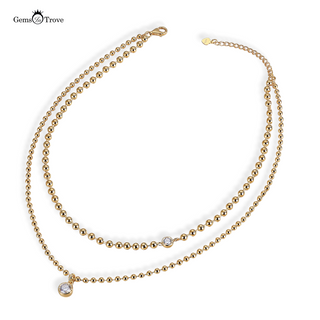 Beaded Chain Moissanite Pendant