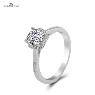 unique halo moissanite diamond ring