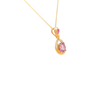 Purple Spinel Glow Pendant with Ruby Accent