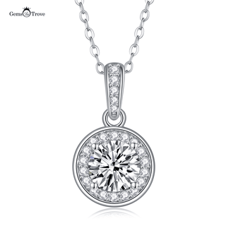 Elegant Moissanite Pendant Sterling Silver