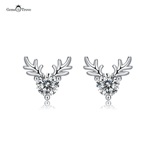 Moissanite Christmas Deer earrings studs